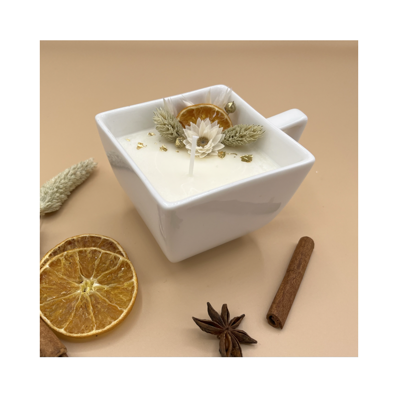 Tasse carrée florale