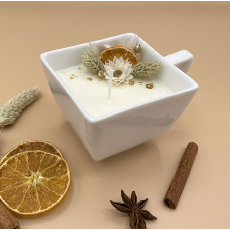 Tasse carrée florale