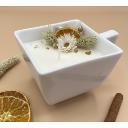 Tasse carrée florale